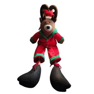 Christmas 28" Weighted Shelf Sitter Reindeer in Pajamas Decor
